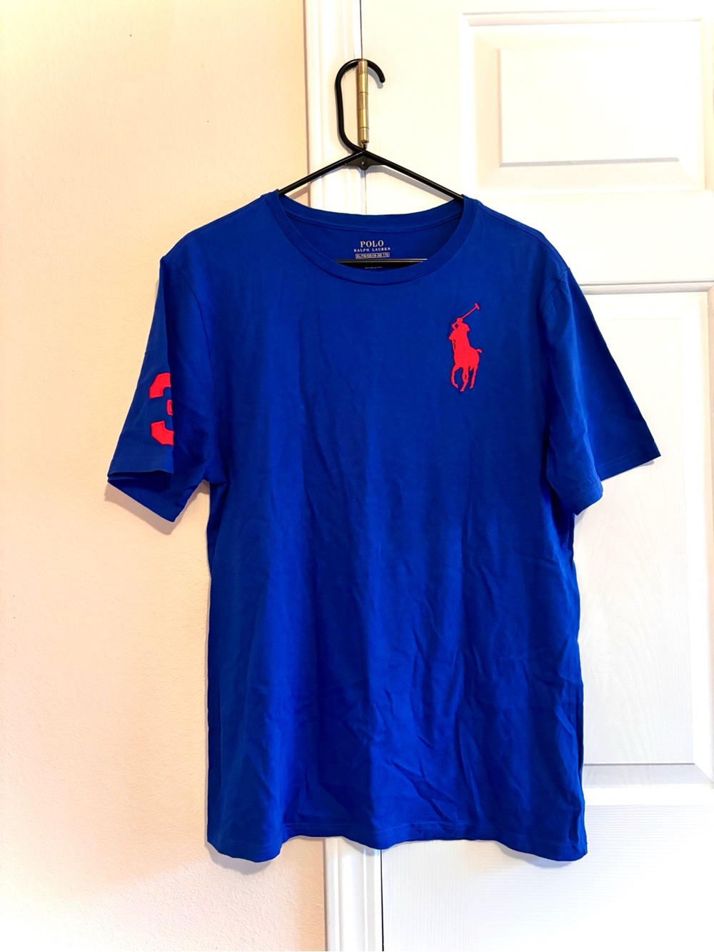 POLO Ralph Lauren LX (18-20)Polo Player Big Pony Crewneck T-Shirt Blue